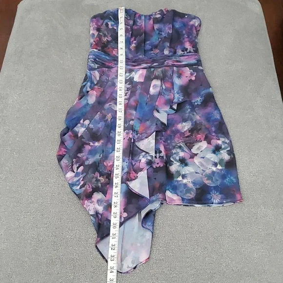 🆕️ GUESS Bombay Floral Asymmetrical Strapless Dress SIZE: 6